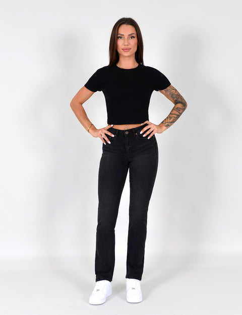 High Waist Jeans Straight Leg