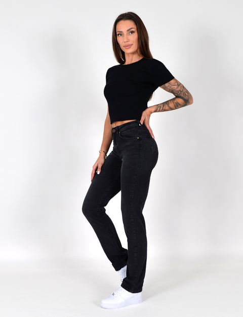 High Waist Jeans Straight Leg