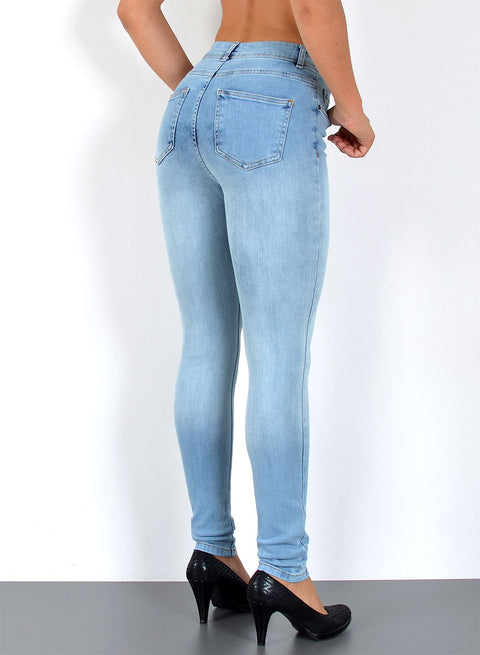 High Wasit Skinny Fit Jeanshose Stretch