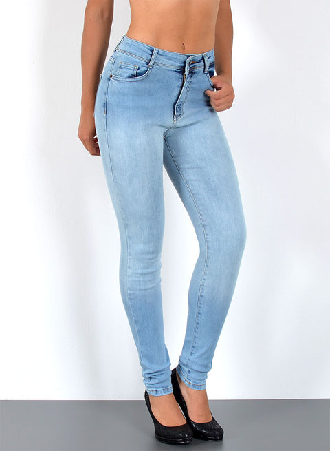 High Wasit Skinny Fit Jeanshose Stretch
