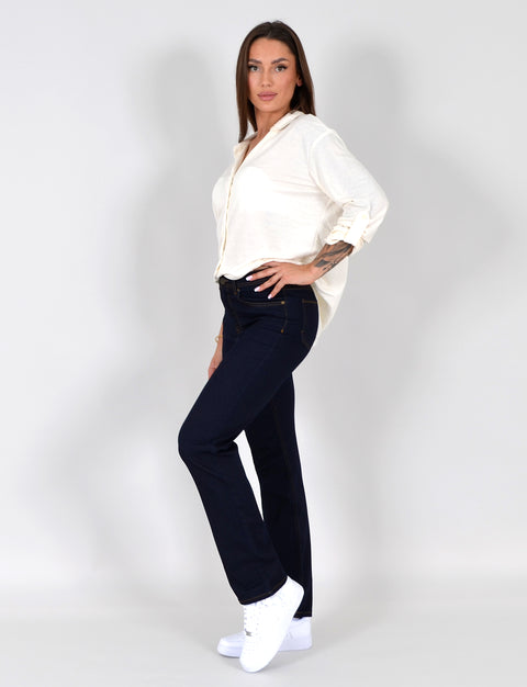 High Waist Jeans Straight Leg