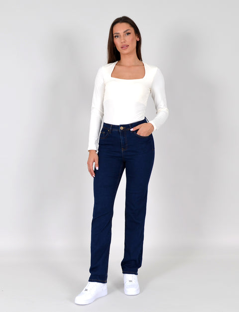 High Waist Jeans Straight Leg