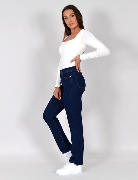 High Waist Jeans Straight Leg