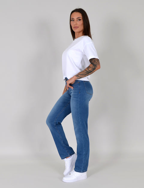 High Waist Jeanshose Straight Leg