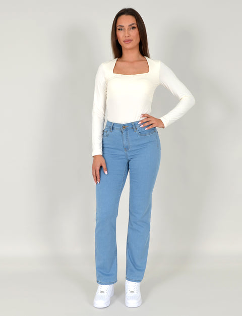 High Waist Jeans Straight Leg