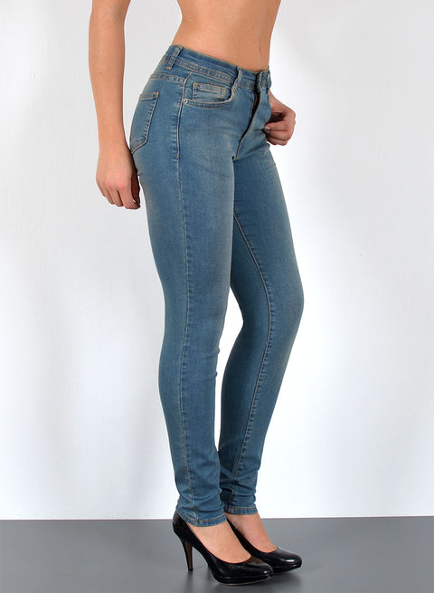 Damen Hose Hoch Bund Skinny Leg Jeans