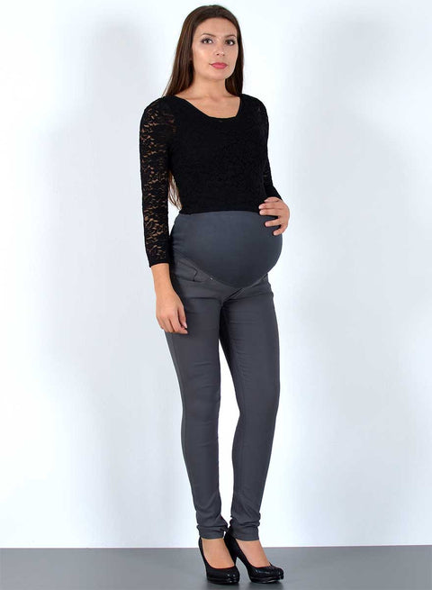 Damen Umstandshose Stretch Fit Grau