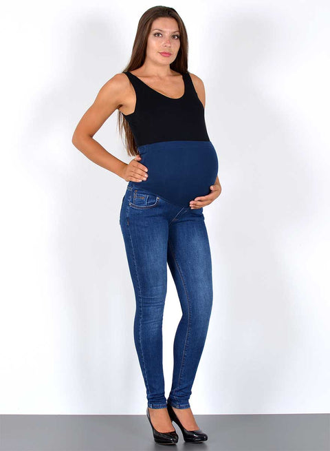 Damen Schwangerschaftsjeans Skinny Fit Blau