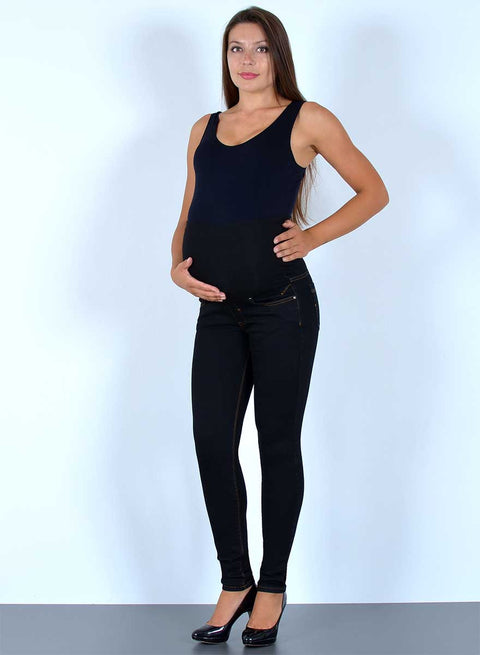 Damen Umstandshose Skinny Fit Schwarz