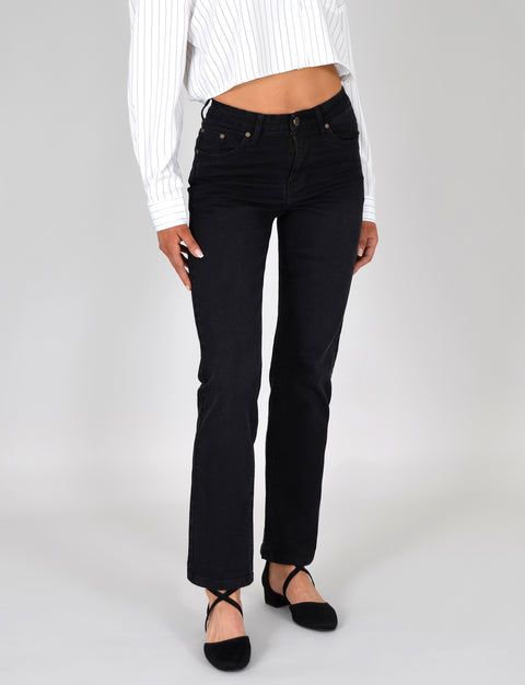 High Waist Straight Fit Jeans Hose Geradeschnitt