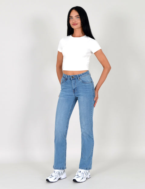 Jeans Straight Fit aus extraweichem Baumwollstoff