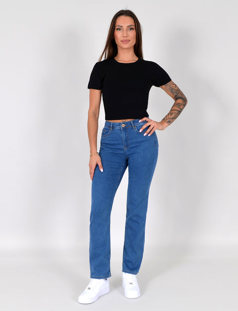 High Waist Jeans Straight Leg