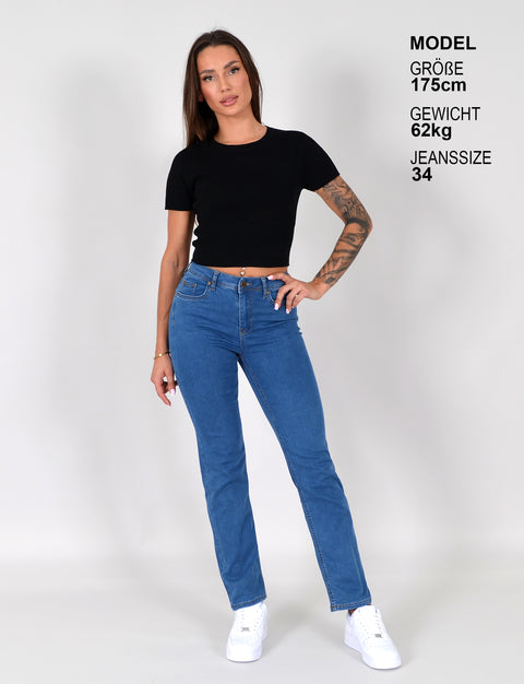 Straight Leg Damen Jeans High Waist