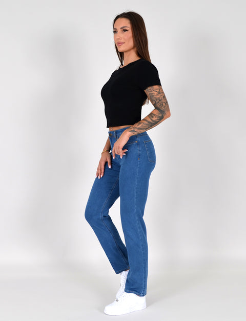 High Waist Jeans Straight Leg