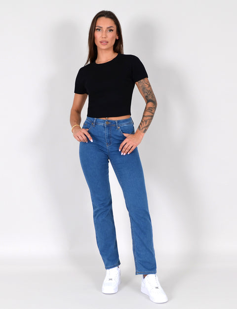 High Waist Jeans Straight Leg