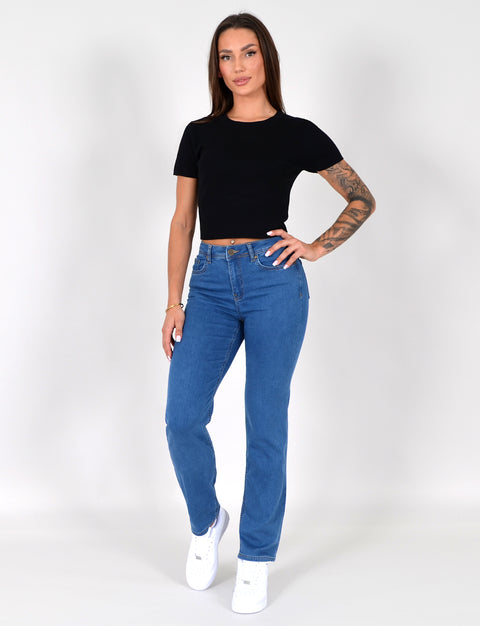 High Waist Jeans Straight Leg