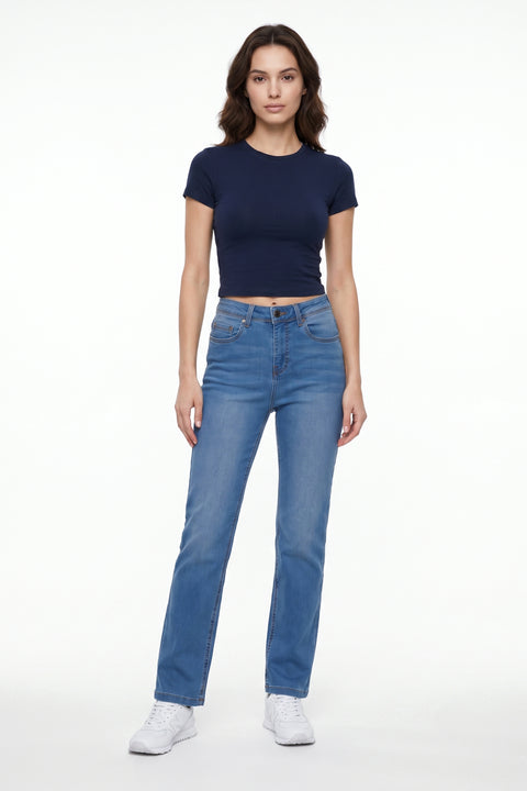 Stretch Jeans Damen Straight Leg