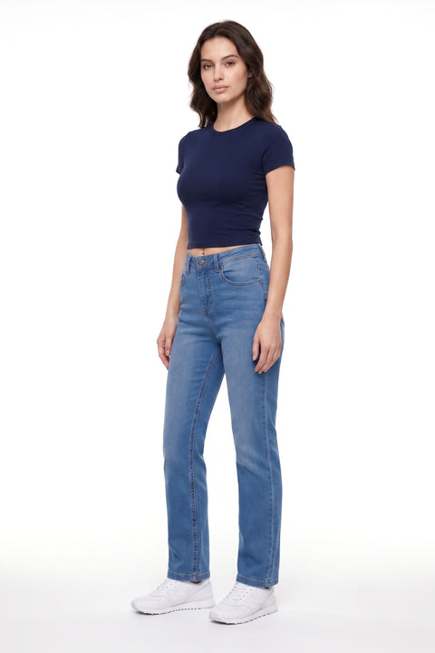 Stretch Jeans Damen Straight Leg
