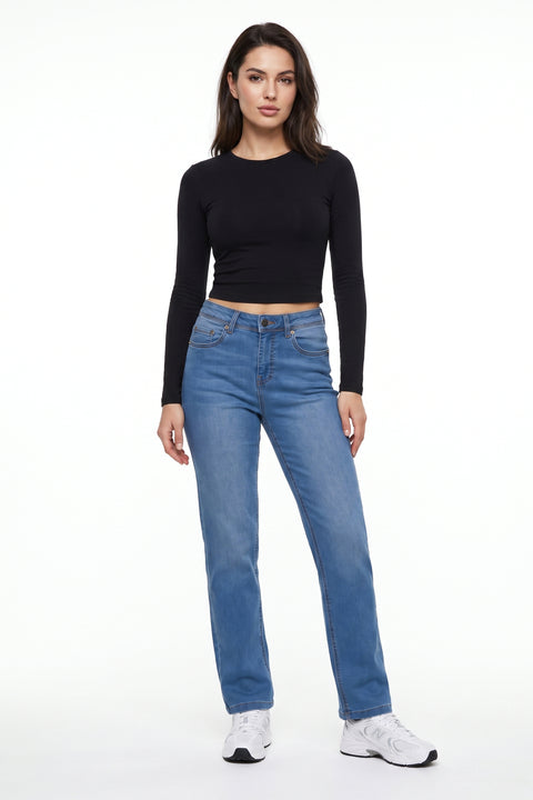 Stretch Jeans Damen Straight Leg