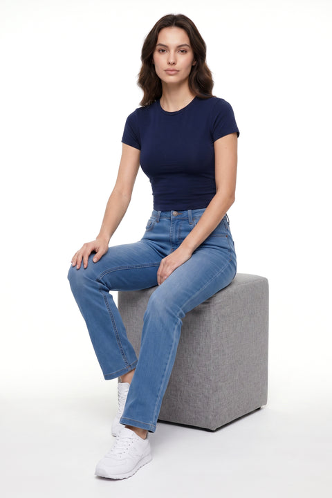 Stretch Jeans Damen Straight Leg
