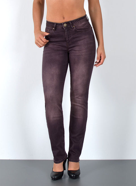 Damen High Rise Jeans Straight mit Stretch