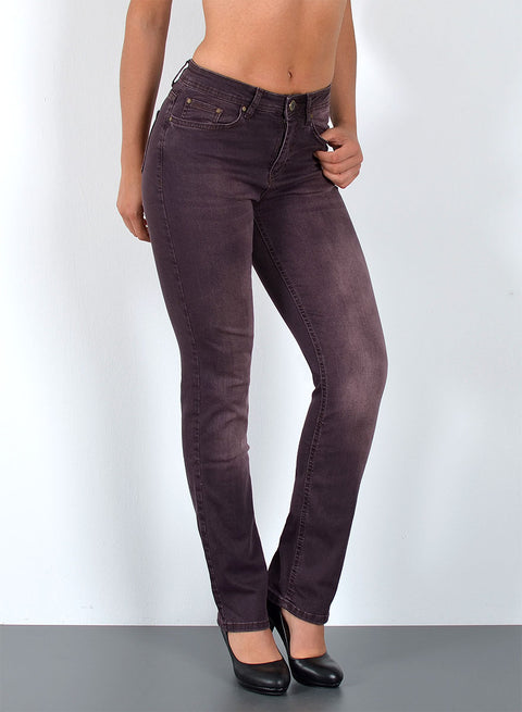 Damen High Rise Jeans Straight mit Stretch