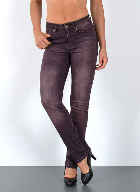 Damen High Rise Jeans Straight mit Stretch