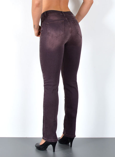 Damen High Rise Jeans Straight mit Stretch