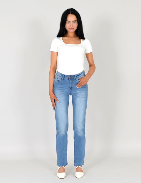 High Waist Jeans Straight Leg
