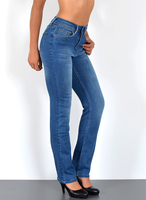 Hohe Leibhöhe Jeans Straight Hose