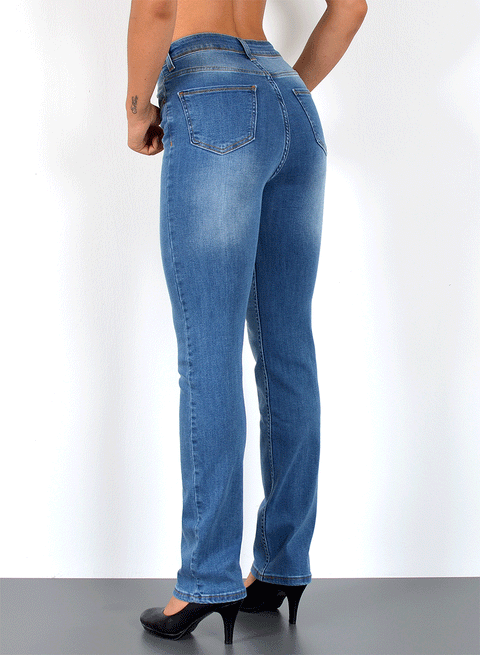 High Rise Jeans Straight Fit Stretch Hose