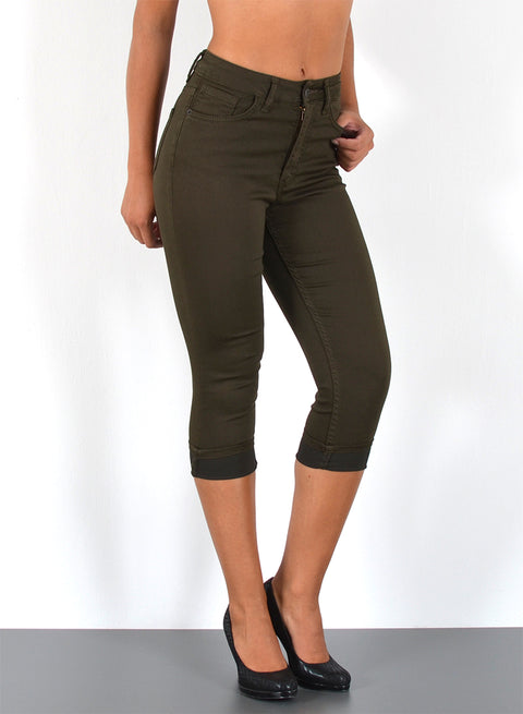 Capri Jeans High Waist in Khaki