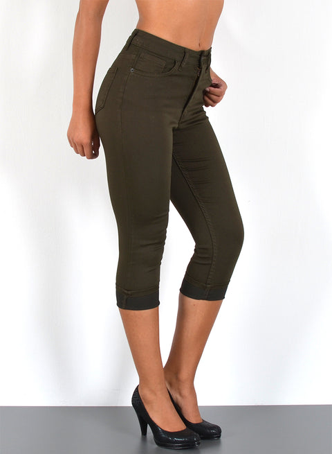 Capri Jeans High Waist in Khaki