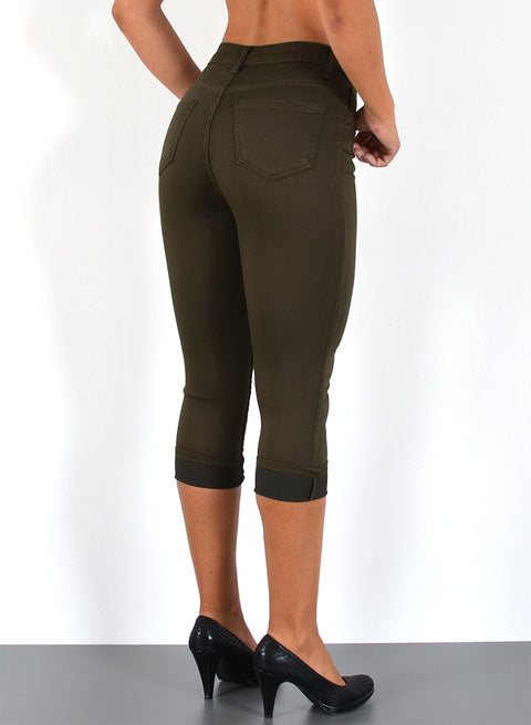 Capri Jeans High Waist in Khaki