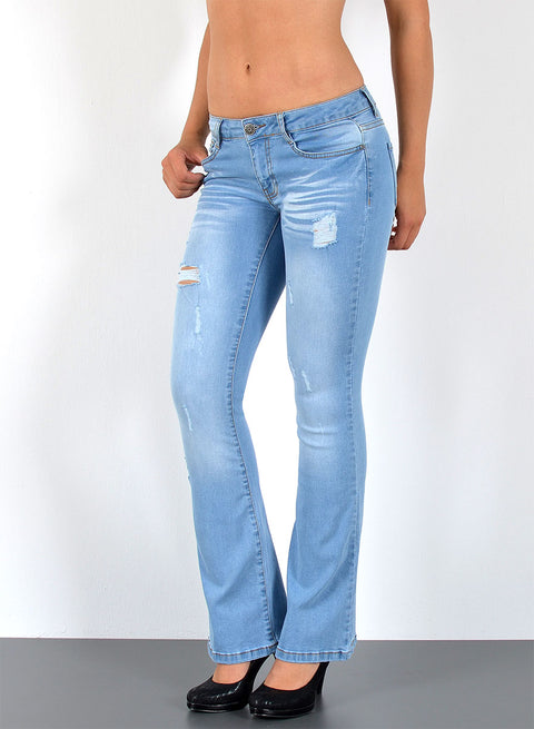 Low Waist Jeans Bootcut Destoryed Look