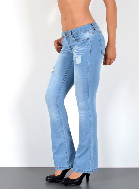 Low Waist Jeans Bootcut Destoryed Look