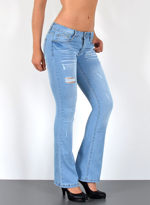Low Waist Jeans Bootcut Destoryed Look
