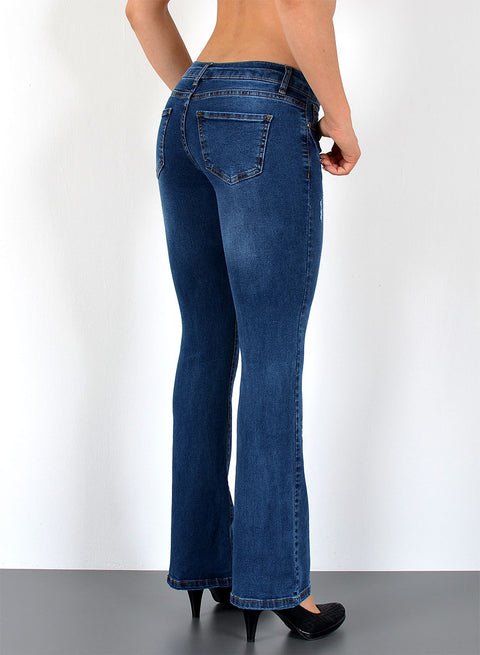 Bootcut Jeans mit Rissen und Stretch