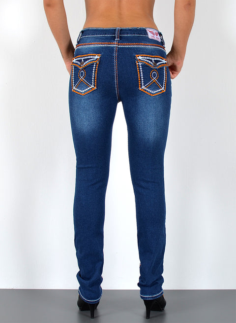 High Waist Jeans Straight mit dicker Naht