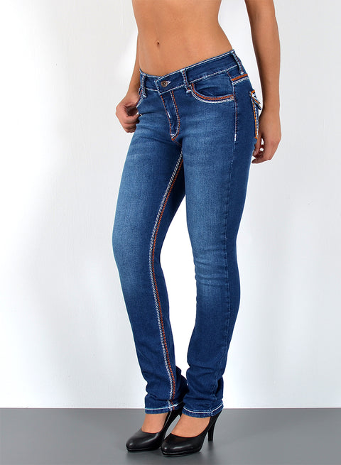 High Waist Jeans Straight mit dicker Naht
