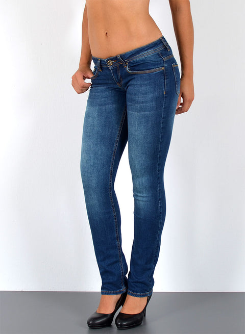 Tiefer Bund Jeans Straight Fit Hose