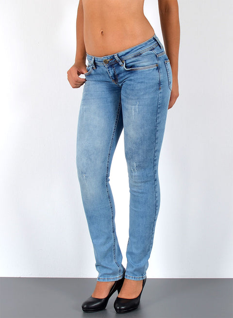 Low Waist Jeanshose Straight Fit Damen
