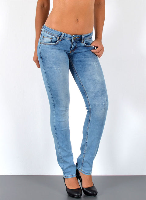 Low Waist Jeanshose Straight Fit Damen