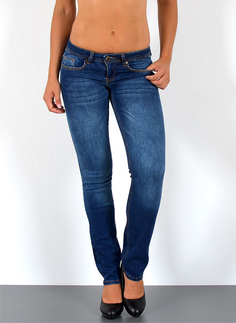 Low Rise Jeans Hose Straight Fit Damen