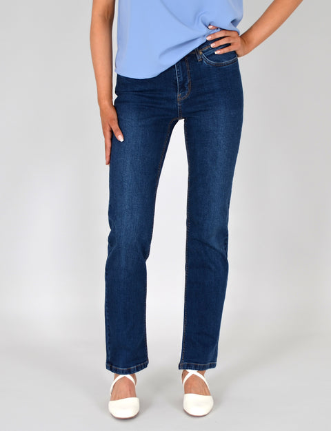 High Waist Straight Leg Jeans mit geradem Schnitt
