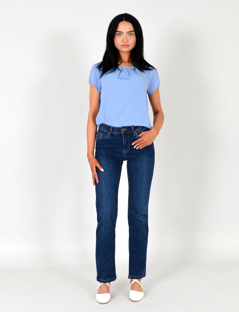High Waist Straight Leg Jeans mit geradem Schnitt