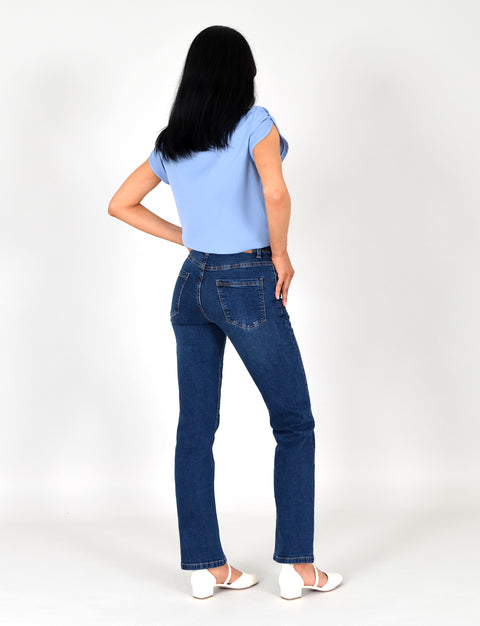 High Waist Straight Leg Jeans mit geradem Schnitt