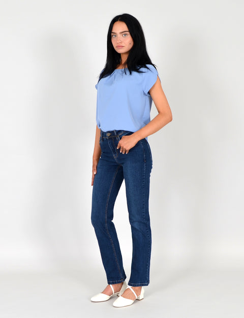 High Waist Straight Leg Jeans mit geradem Schnitt