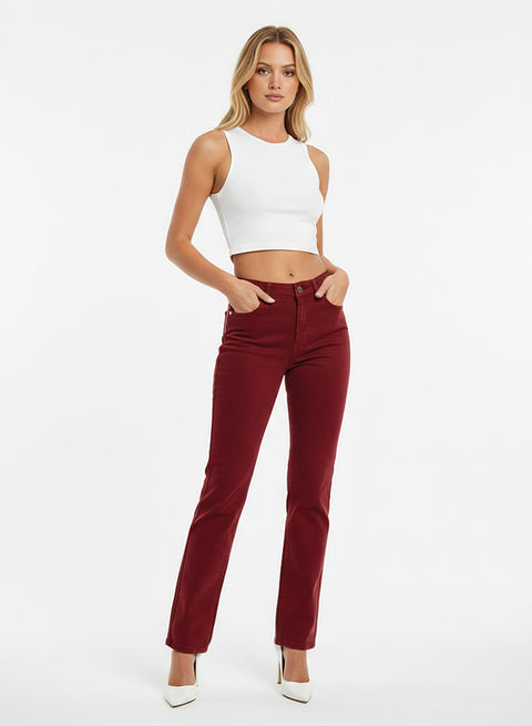 Damen Stoffhose Straight Leg bis Übergröße