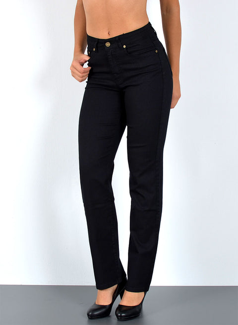 Damen High Waist Stoffhose Straight